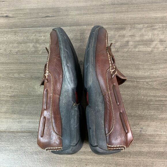 Cole Haan Boat Shoes Mens Brown Leather Casual Moc Toe Slip On Loafers Size 9 M - Picture 10 of 12